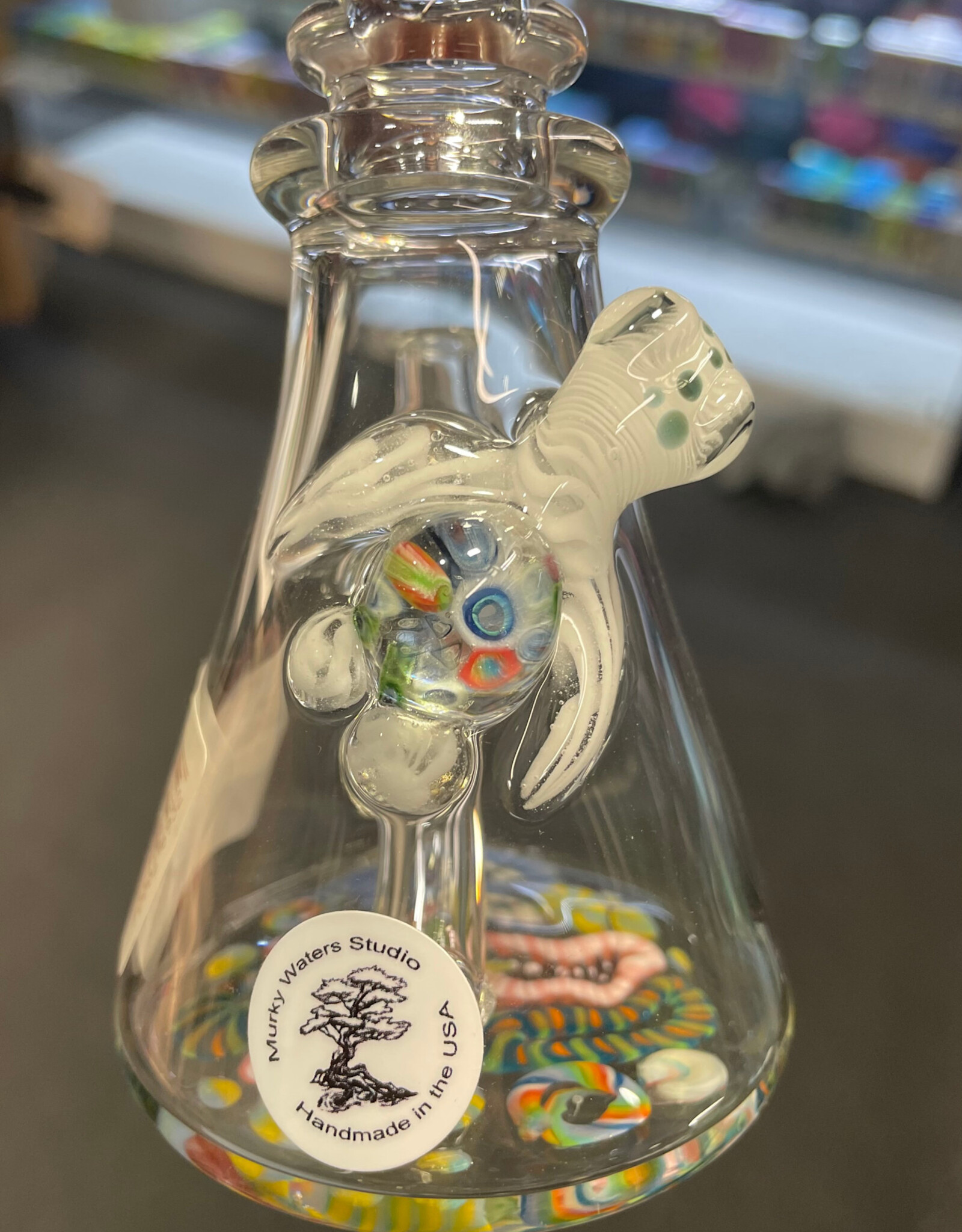 M.W.S.  Sea Scape Clear Tube w/ Turtle