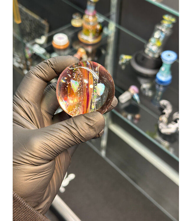 Siko Glass "Dueling Galaxio" Uranium Marble