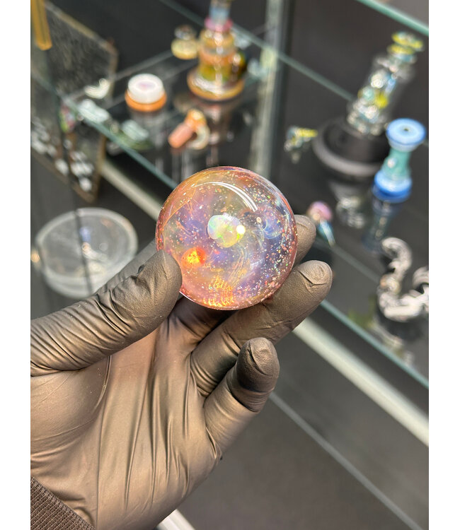 Siko Glass "Dueling Galaxio" Uranium Marble