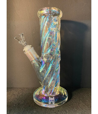 9" Twisted Iridescent Straight Tube