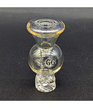Greek Glass Greek Glass Bubble Spinner Cap Clear Silver Fume (Gas)