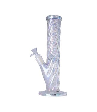12" Twisted Iridescent Straight Tube