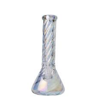 12" Twisted Iridescent Beaker