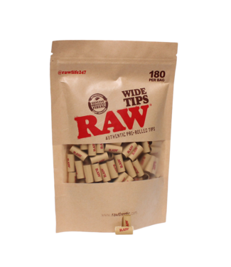 Raw Pre Rolled Wide Tips 180 Bag