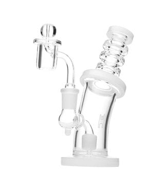 6.25" Bent Neck Clear w/ White Accent