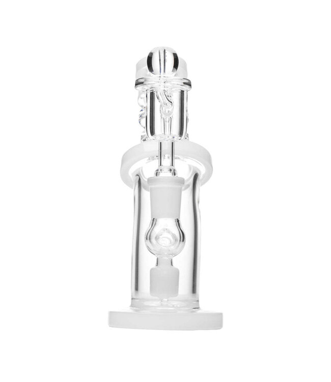 6.25" Bent Neck Clear w/ White Accent