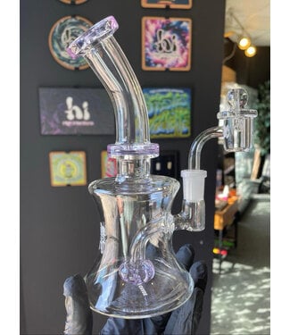 8” Oil Can Rig Clear w/ Lavender Accents