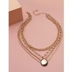 WALL TO WALL Round Charm Double Layer Necklace