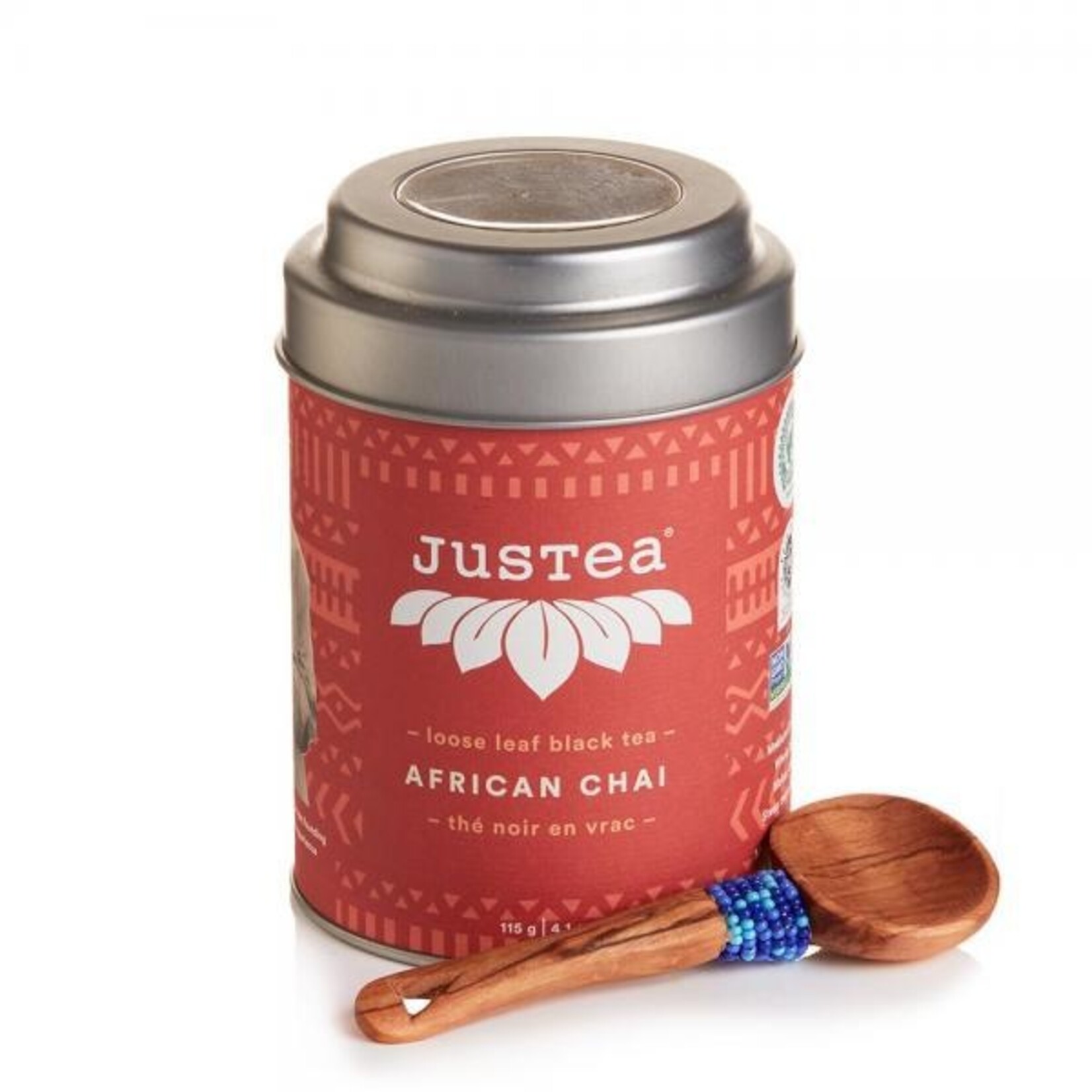 Just Tea African Chai Tea Tin and Spoon