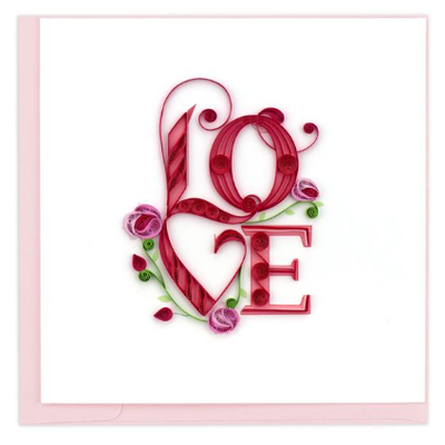 Quilling Card Love Lettering Quilled Card