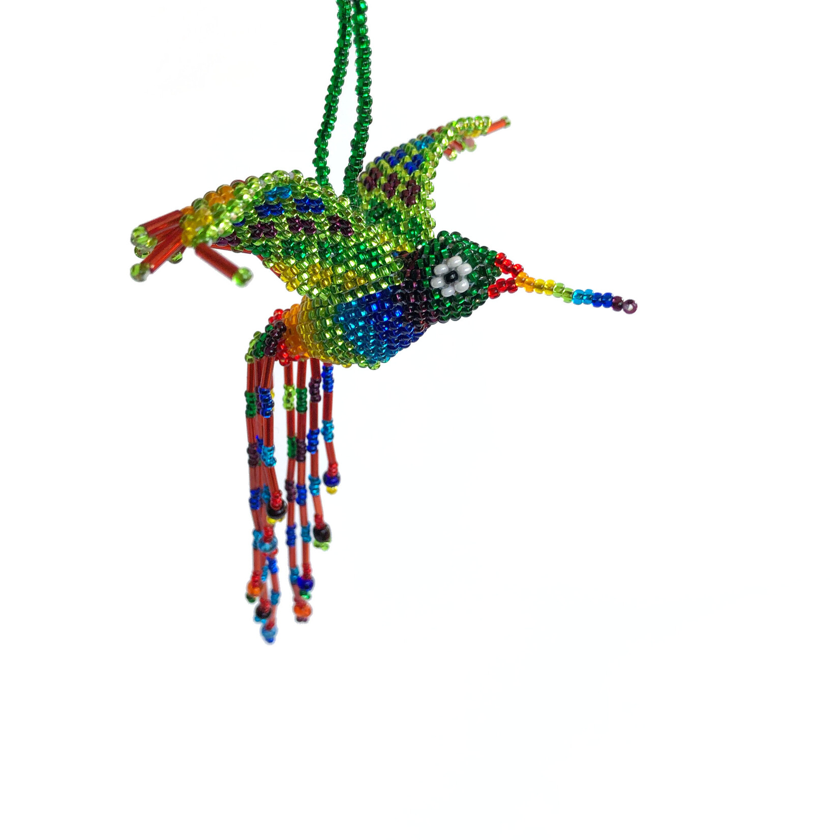 Unique Batik Beaded Ornament: Hummingbird