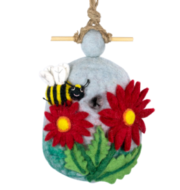 DZI Handmade Bumblebee Wool Felt Birdhouse