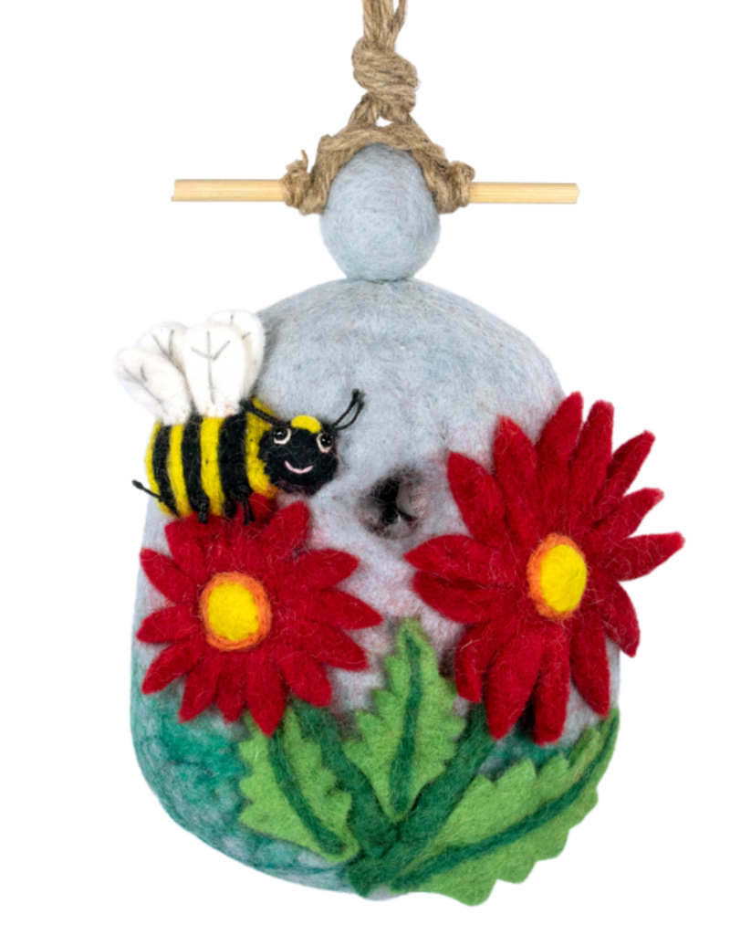 DZI Handmade Bumblebee Wool Felt Birdhouse