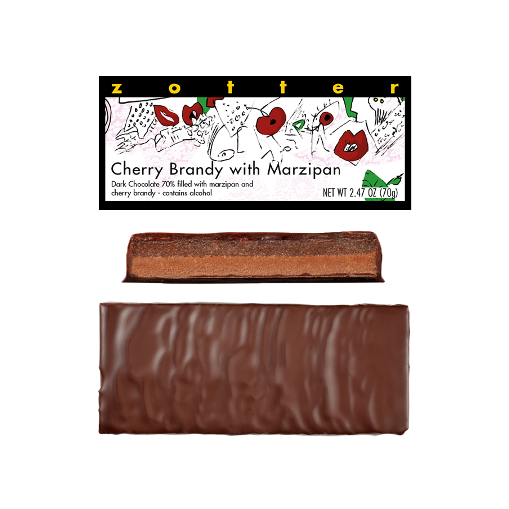 Zotter Chocolate Cherry Brandy Marzipan Hand-Scooped Chocolate