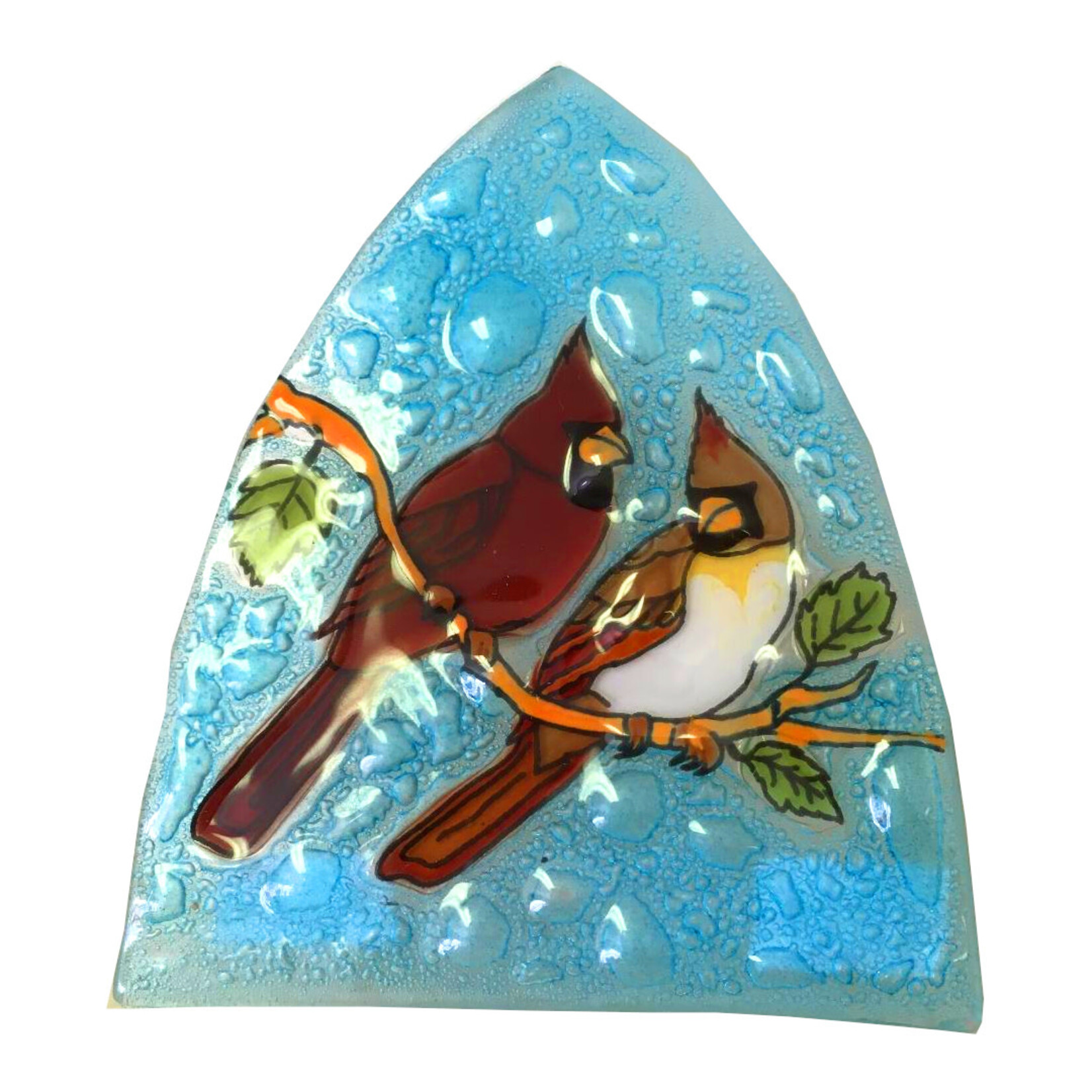 PamPeana Cardinal Couple Fused Glass Nightlight