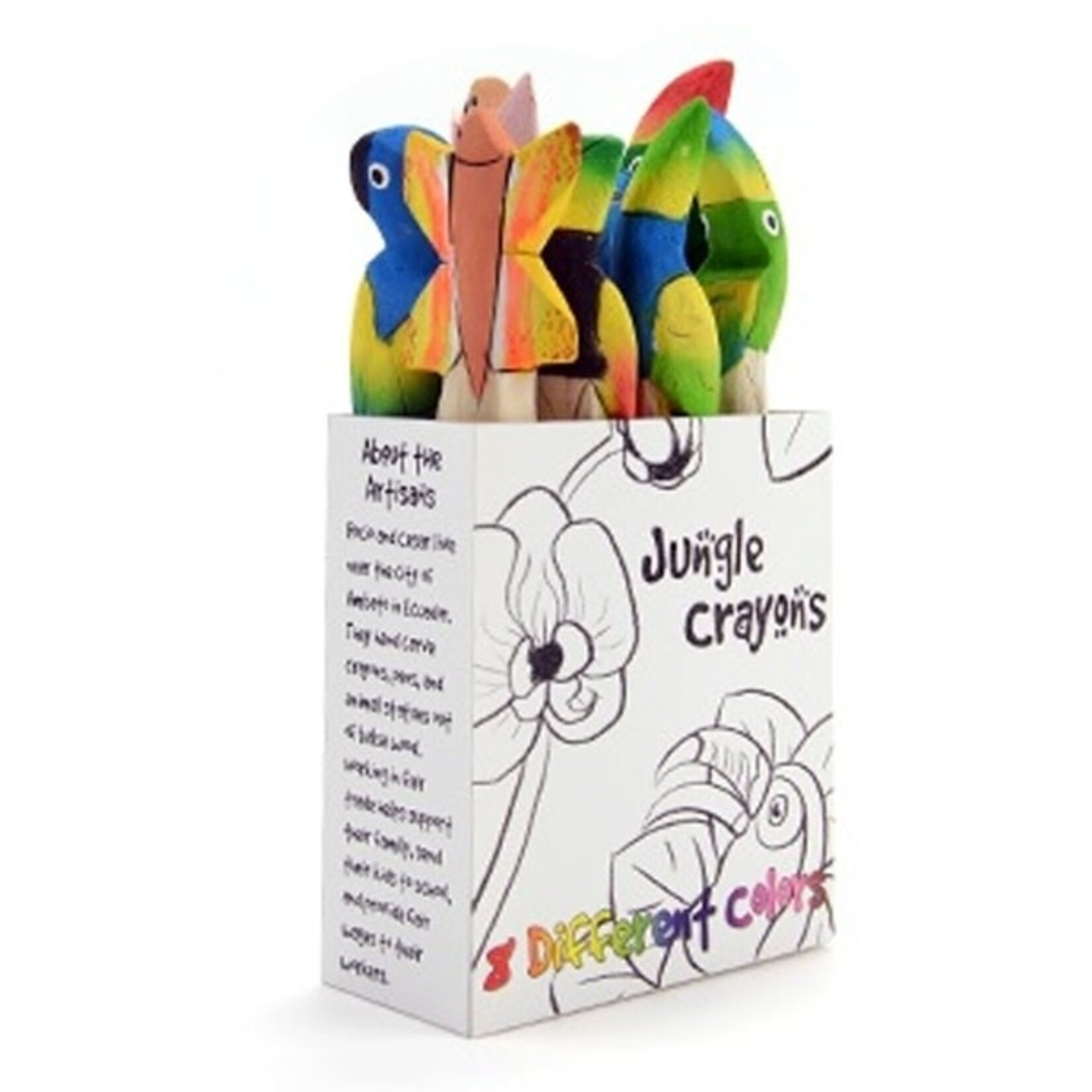 Minga Imports Carved Animal Balsa Wood Crayons