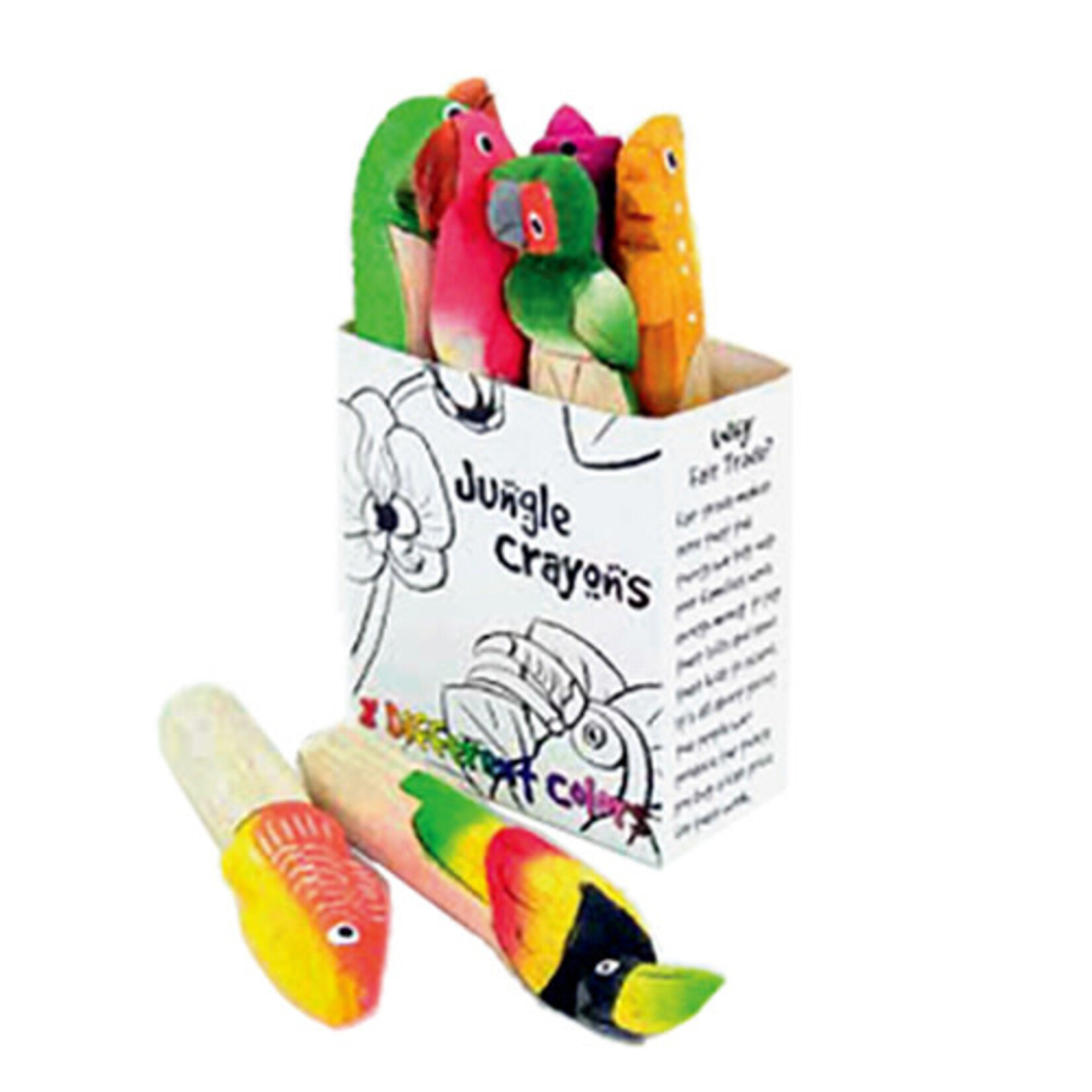 Minga Imports Carved Animal Balsa Wood Crayons - 8 Pack