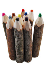 Minga Imports Carved Pine Wood Crayons - 10 Pack
