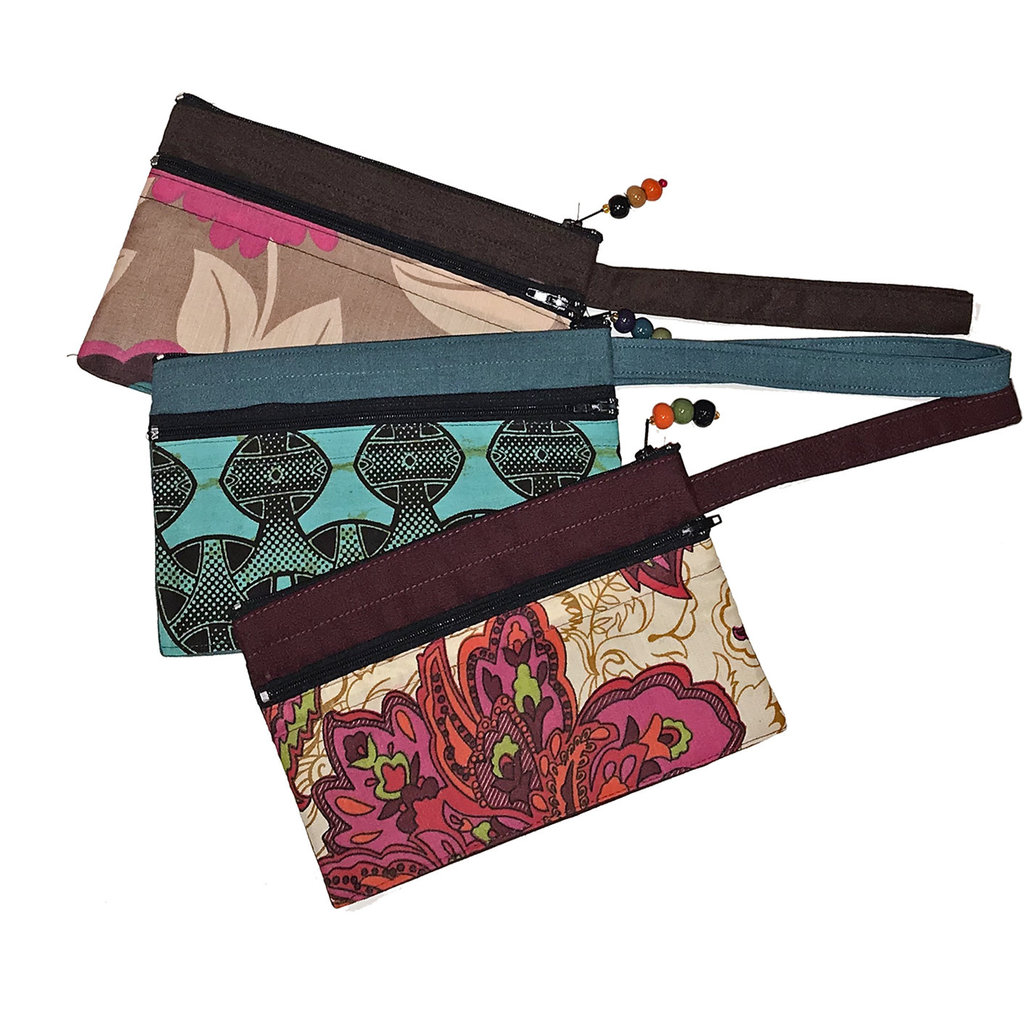Creation Hive Clutch With Two Zipper Pockets 8"X 5"