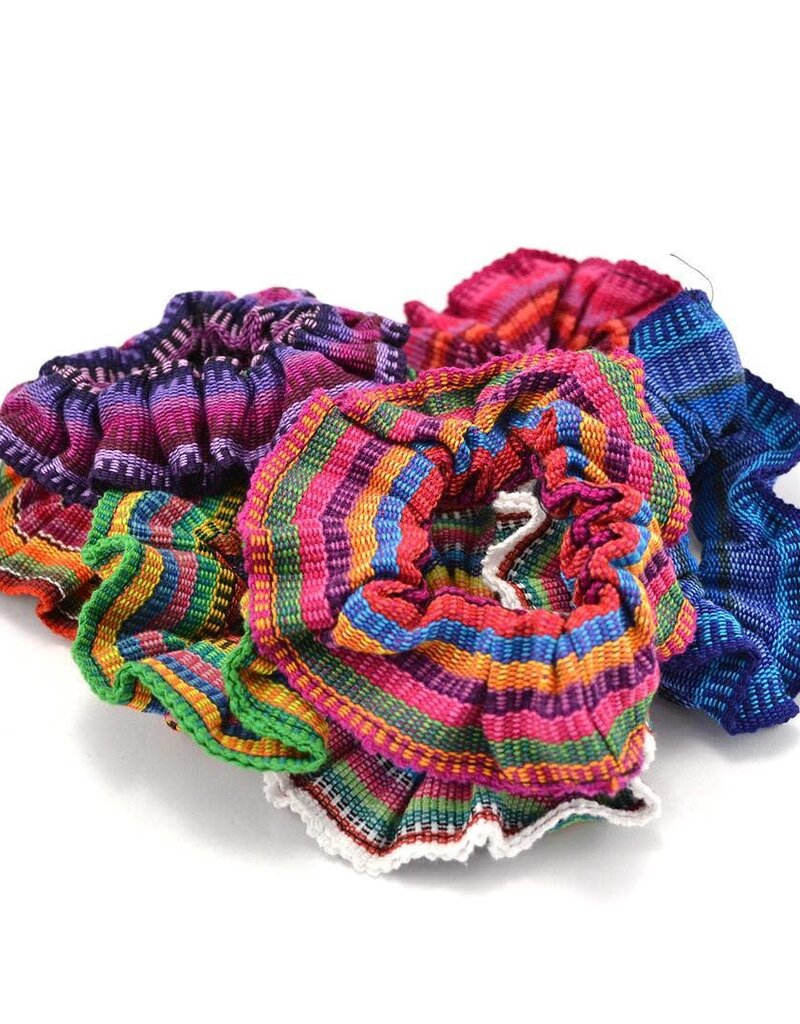 Lucia's Imports Colorful Ikat Fabric Scrunchie