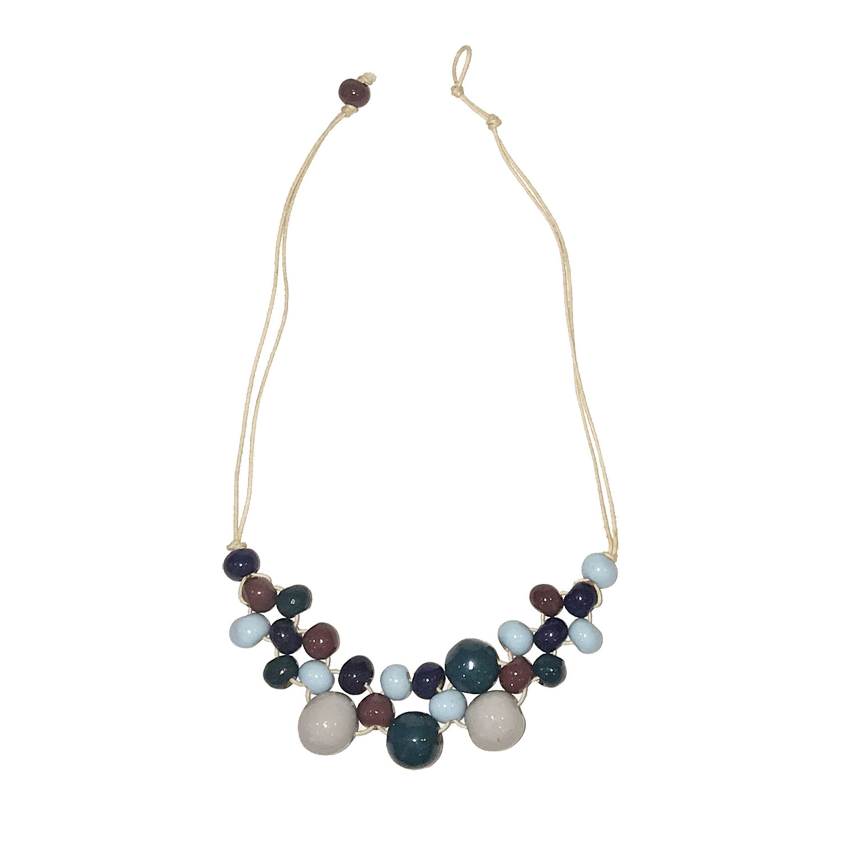 Creation Hive Cool Water Tones Bubble Bead Necklace