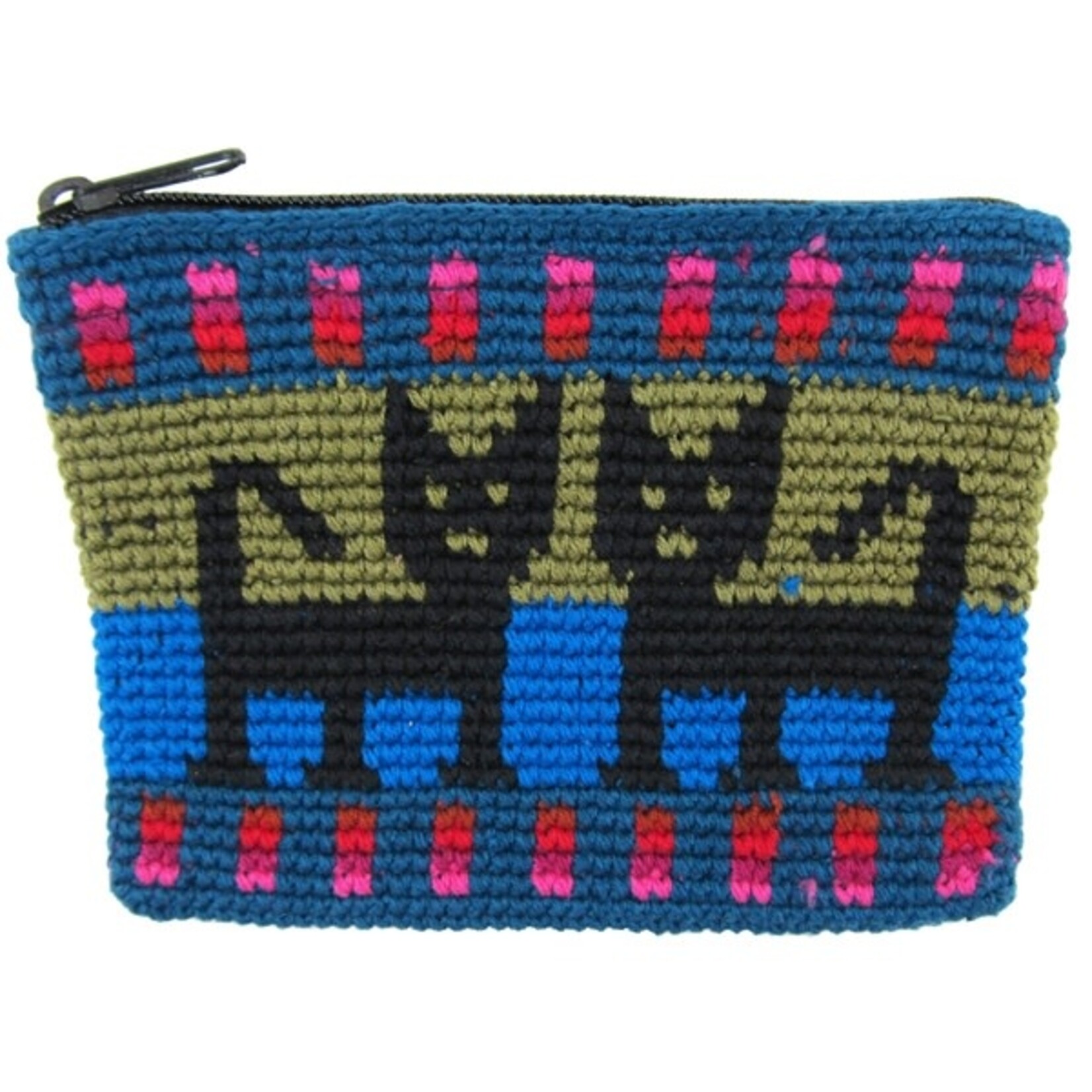 Unique Batik Crochet Cotton Cat Coin Purse