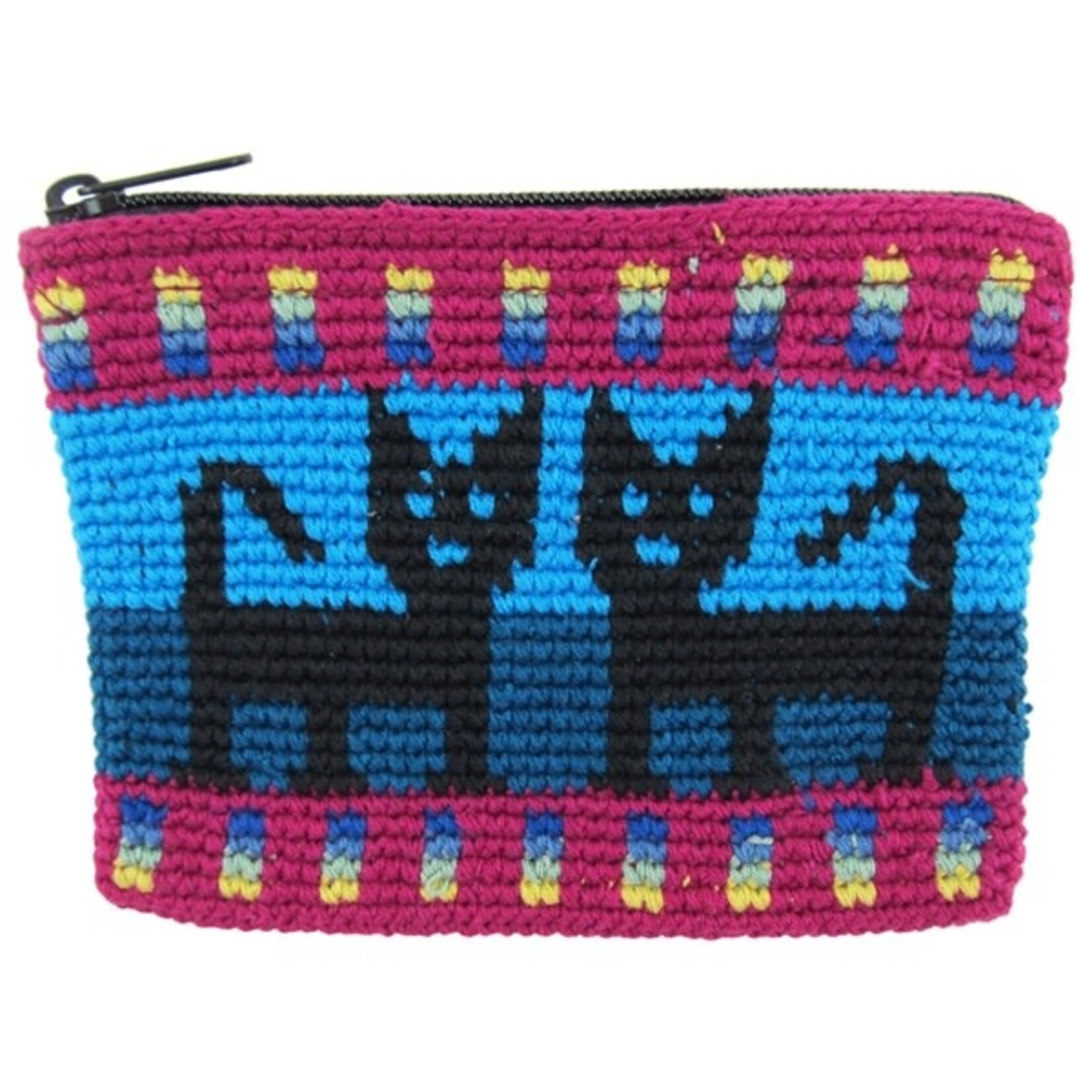Unique Batik Crochet Cotton Cat Coin Purse