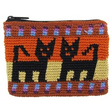 Unique Batik Crochet Cotton Cat Coin Purse