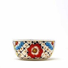 Global Crafts Dots & Flowers Bowl