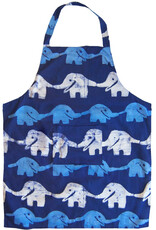 Global Mamas Reversible Apron: Blue Elephants