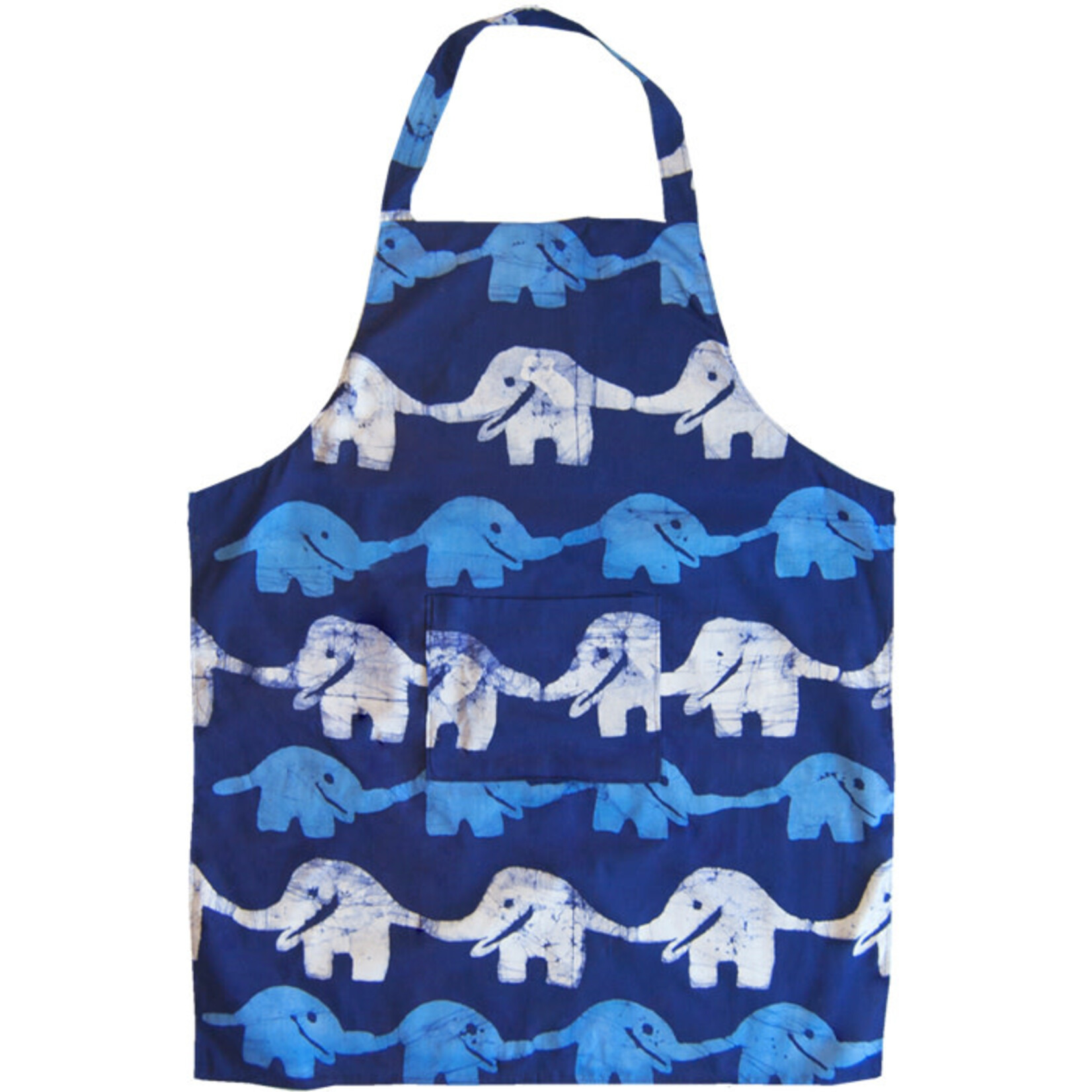Global Mamas Reversible Apron: Blue Elephants
