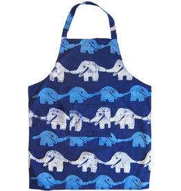 Global Mamas Reversible Apron: Blue Elephants