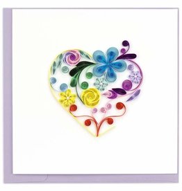 Quilling Card Floral Rainbow Heart Quilled Card