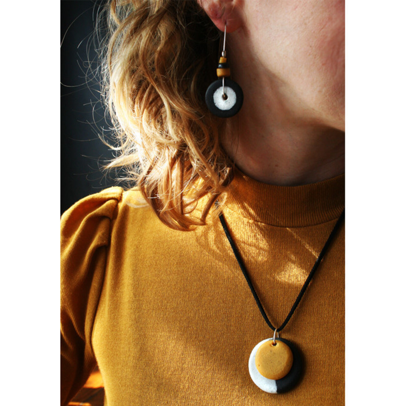 Global Mamas Full Circle: Necklace-Mustard