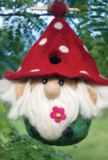 DZI Handmade Garden Gnome Wool Felt Birdhouse