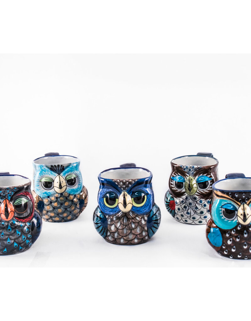 Lucia's Imports Hand-Painted Ceramic Mug: Owl