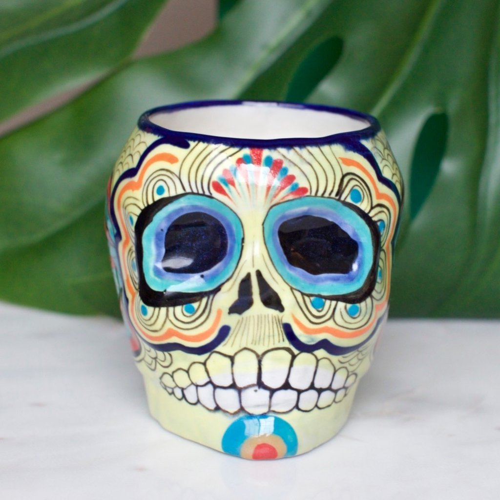 Lucia's Imports Hand-Painted Ceramic Mug: Sugar Skull