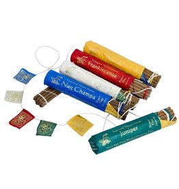 DZI Handmade Juniper Tibetan Incense with Prayer Flags
