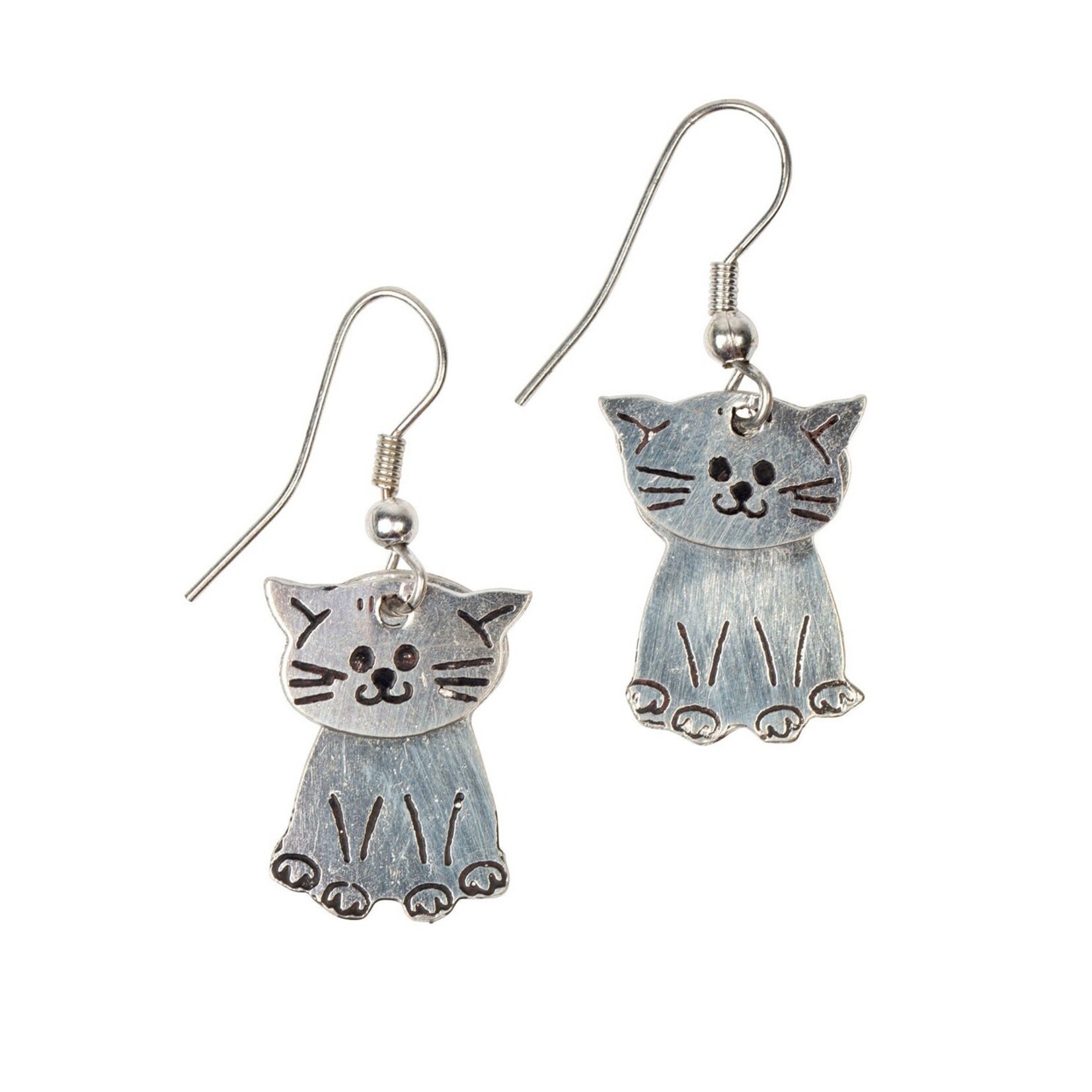 Ten Thousand Villages Kitty Silver Colored Brass Earrings