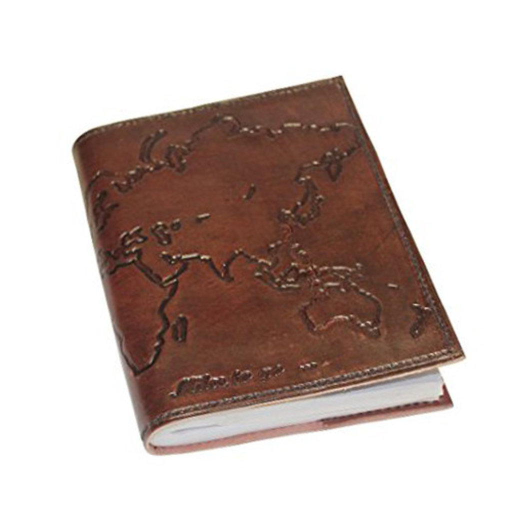 Grunge World Map Leather Checkbook Cover