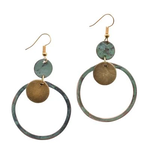 Ten Thousand Villages Hoop/Disc Oxidized Copper Earrings