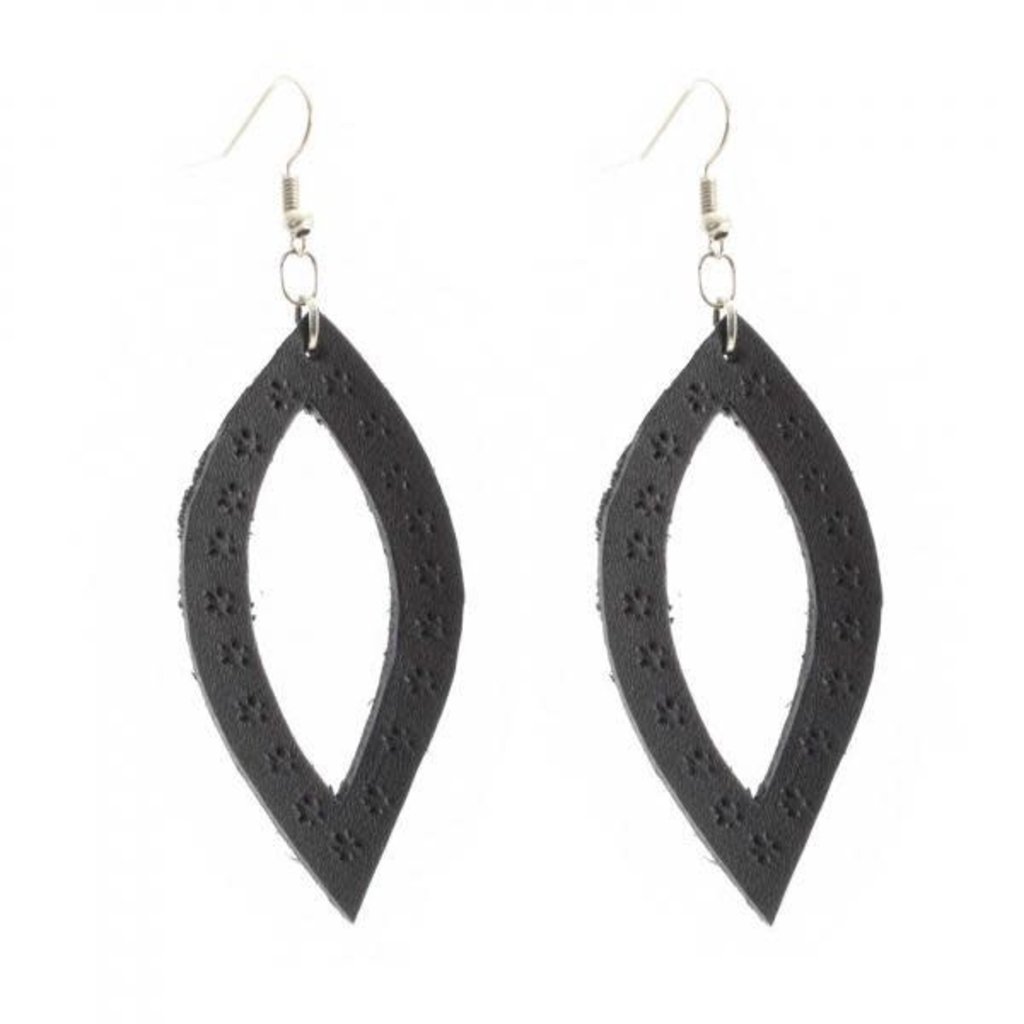 Lucia's Imports Oval Leather Earrings