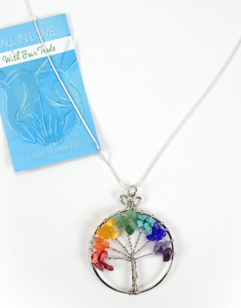 Minga Imports Rainbow Tree of Life Necklace