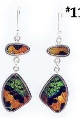 Silver Tree Designs Silver Tree Designs Butterfly Wing Flutter Earrings: Rainbow Sunset Moth