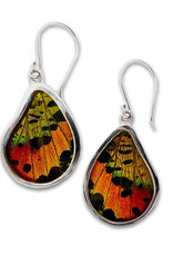 Silver Tree Designs Silver Tree Designs Butterfly Wing Teardrop Earrings: Rainbow Sunset Moth