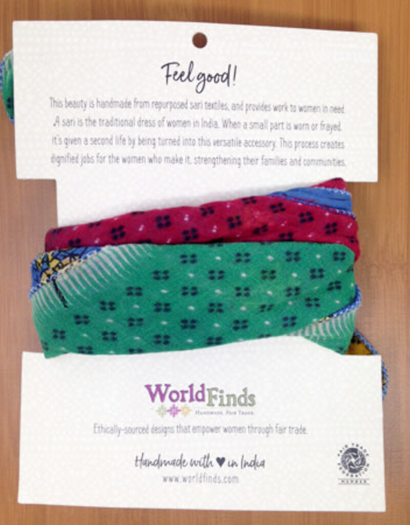 World Finds Sari Chic Recycled Cotton Bandana