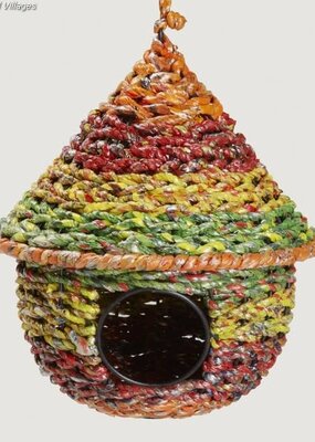 Ten Thousand Villages Recycled Candy Wrapper Birdhouse