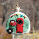 DZI Handmade Retro Camper Wool Felt Birdhouse
