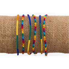 Lucia's Imports Round Silk Rainbow Friendship Bracelets