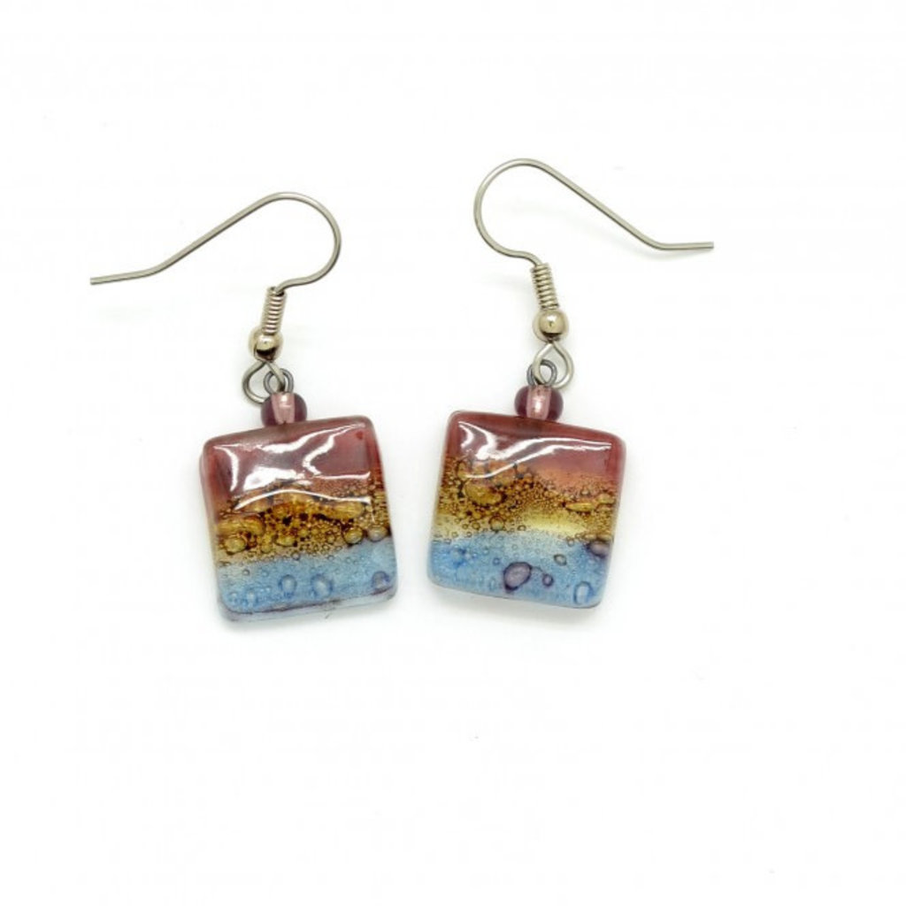 Dunitz & Co Square Drop Assorted Glass Earrings